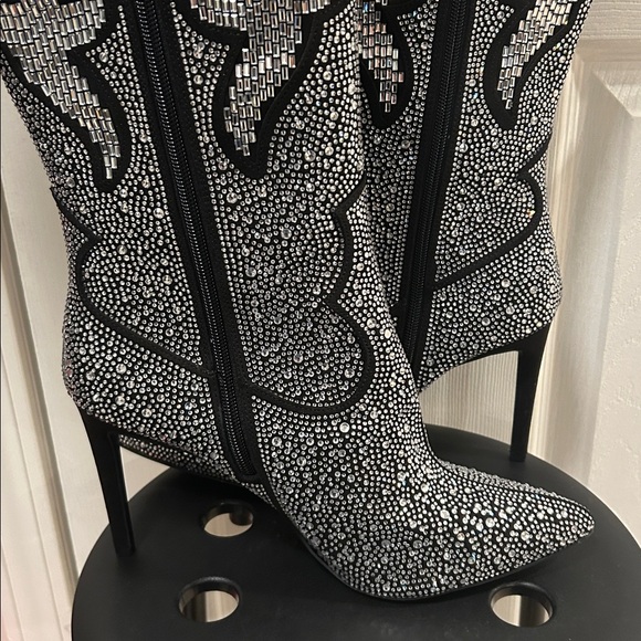 Tall Rhinestone Boots Size 12 - Picture 6 of 10
